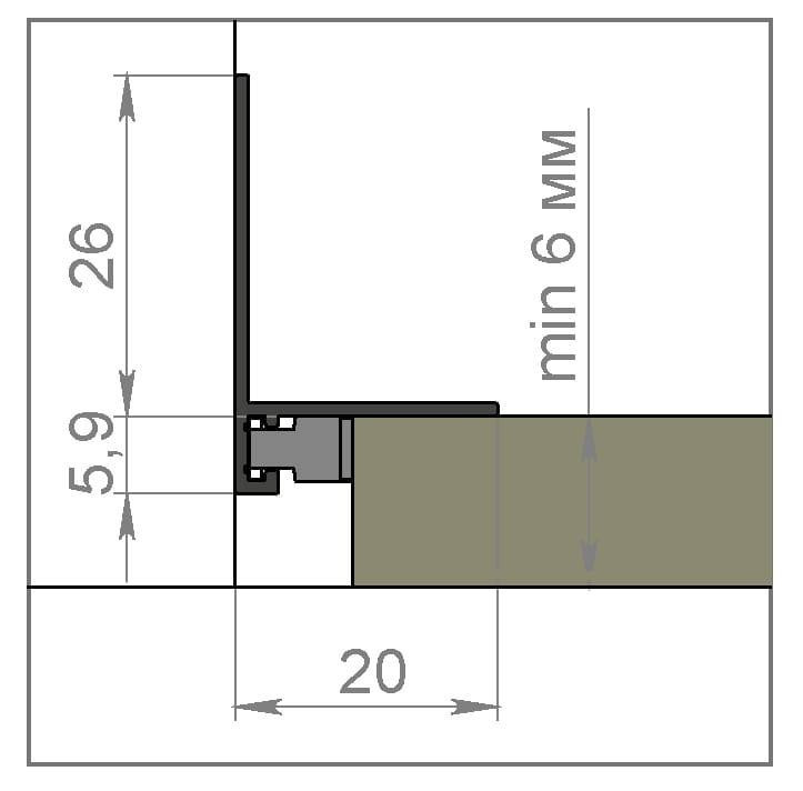 Микроплинтус L алюминиевый анодированный серебро с пружинами