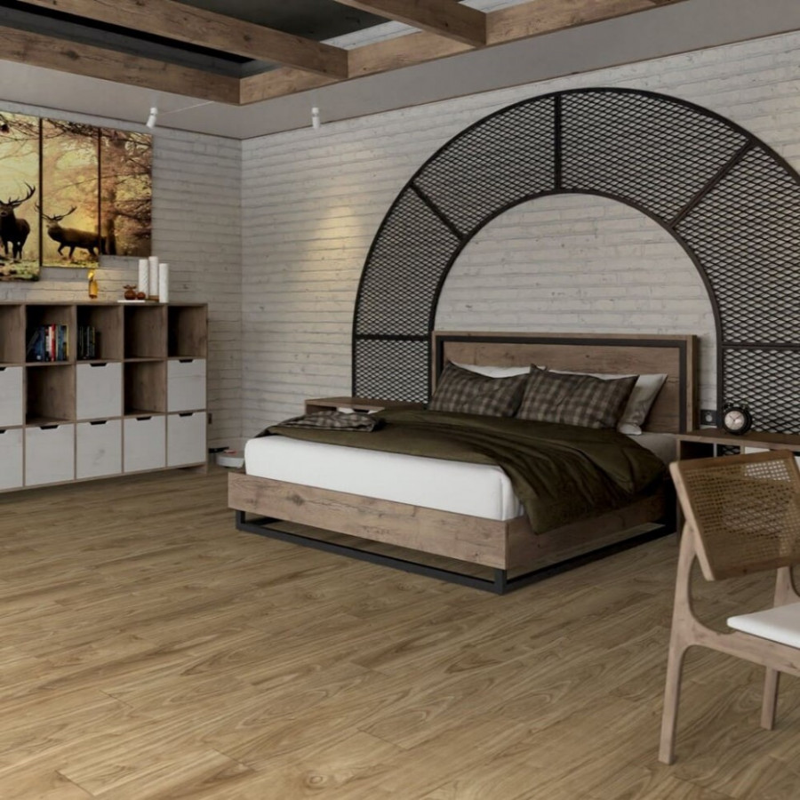 Кварцвиниловая плитка Damy Floor Family LVT клеевая Орех Европейский 0036-2-LVT