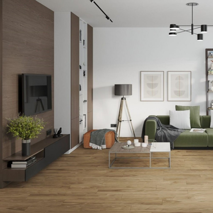 Кварцвиниловая плитка Damy Floor Family LVT клеевая Орех Европейский 0036-2-LVT