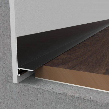 Микроплинтус L алюминиевый анодированный черный с пружинами Микроплинтус L алюминиевый анодированный черный с пружинами