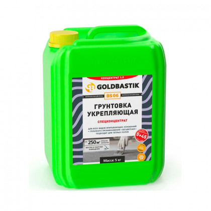 Грунтовка акриловая Goldbastik BS 06 – 5 кг, укрепляющая бесцветная Грунтовка акриловая Goldbastik BS 06 – 5 кг, укрепляющая бесцветная