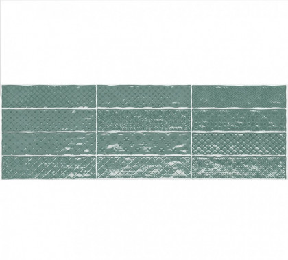Настенная плитка El Barco MUSIC VERDE DECOR (12 видов рельефов, 12 видов рисунка) 7.5×30