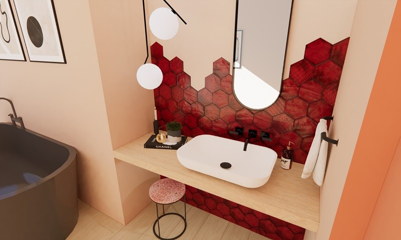 Керамогранит RAIN BORDEAUX HEX 19,8×22,8