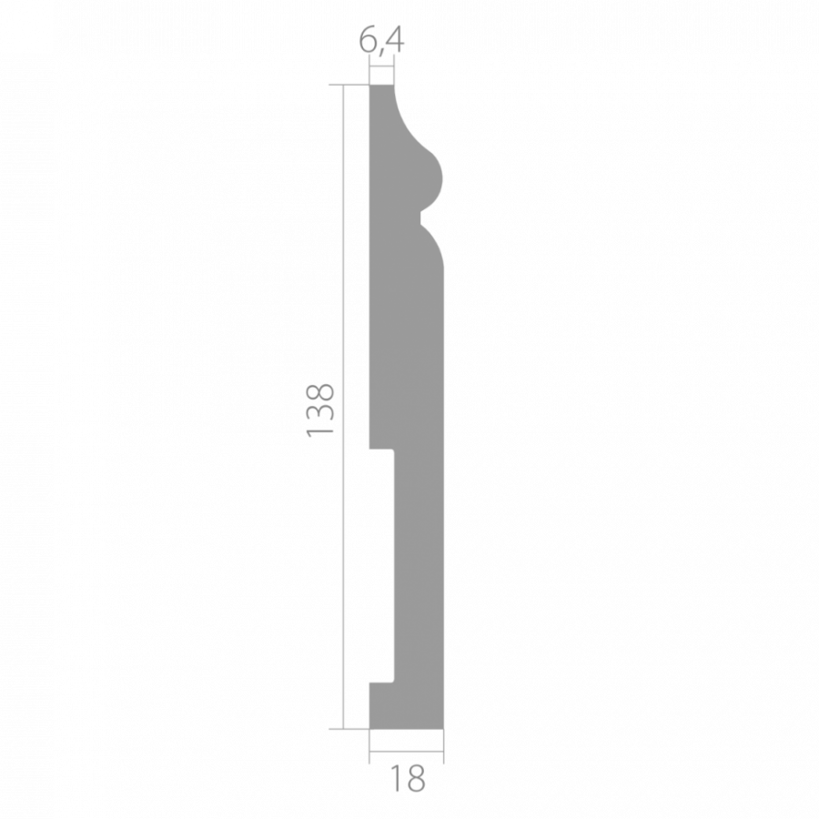 Плинтус ЛДФ под покраску Ultrawood Base 5500 i
