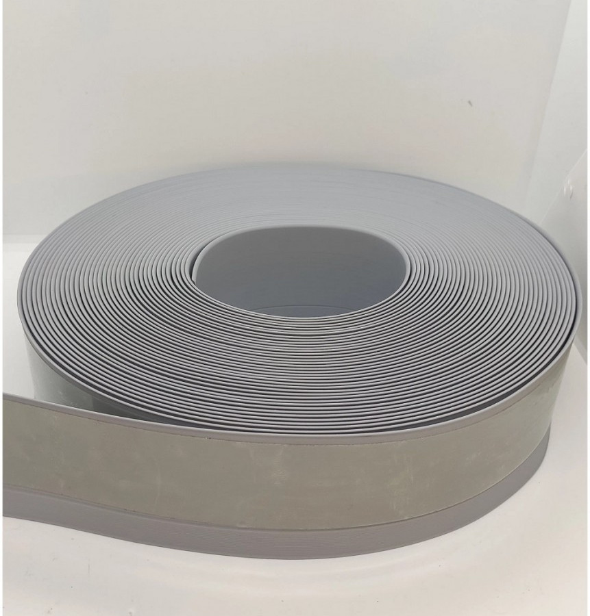 Гибкий самоклеящийся плинтус ПВХ серый