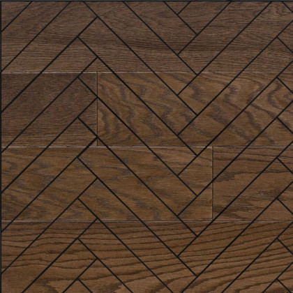 Инженерная доска Hajnowka Дуб Fume Английская Елка Рустик 