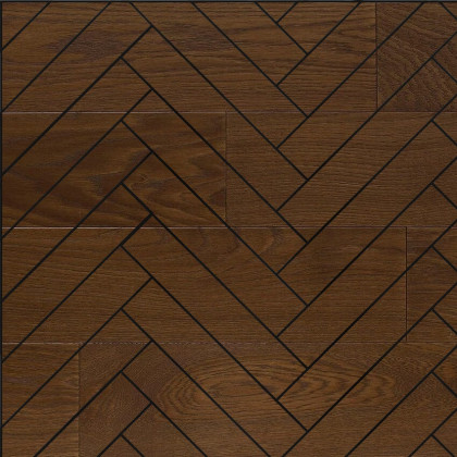 Инженерная доска Hajnowka Дуб Dunkelbraun Английская Елка Рустик