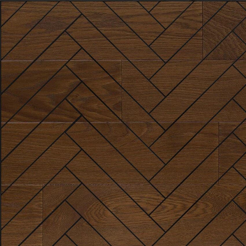 Инженерная доска Hajnowka Дуб Dunkelbraun Английская Елка Рустик