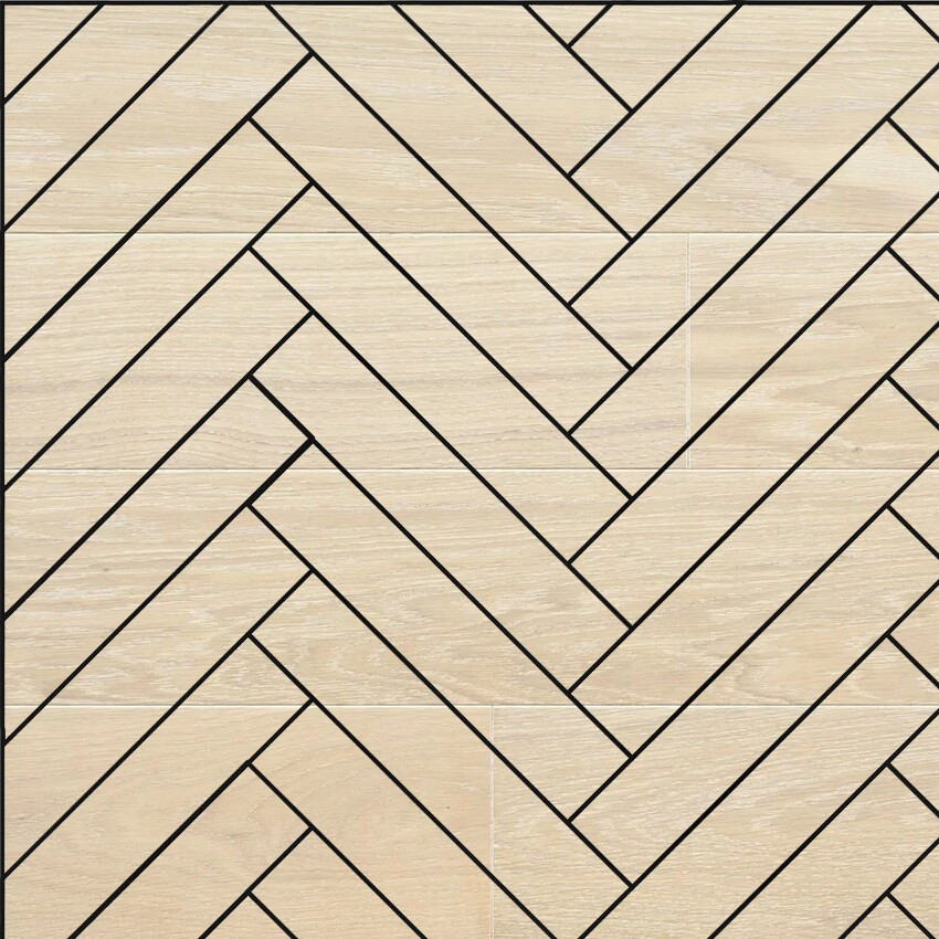 Инженерная доска Hajnowka Дуб Brine White Английская Елка Рустик