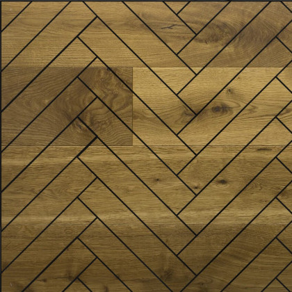 Инженерная доска Hajnowka Дуб Hubar Английская Елка Рустик