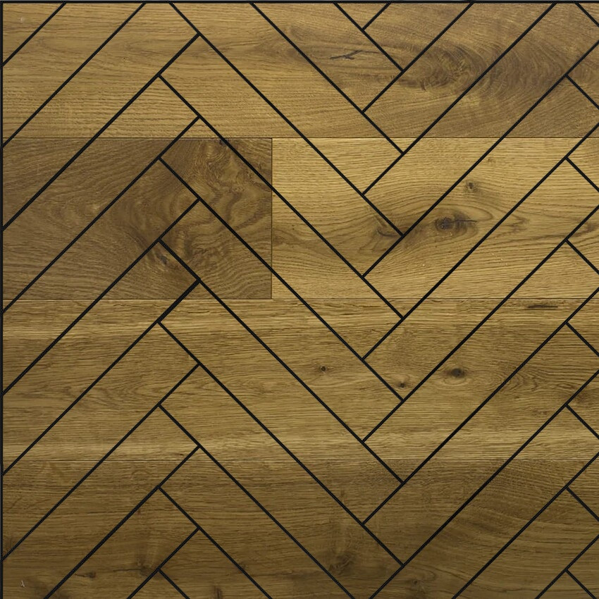 Инженерная доска Hajnowka Дуб Hubar Английская Елка Рустик