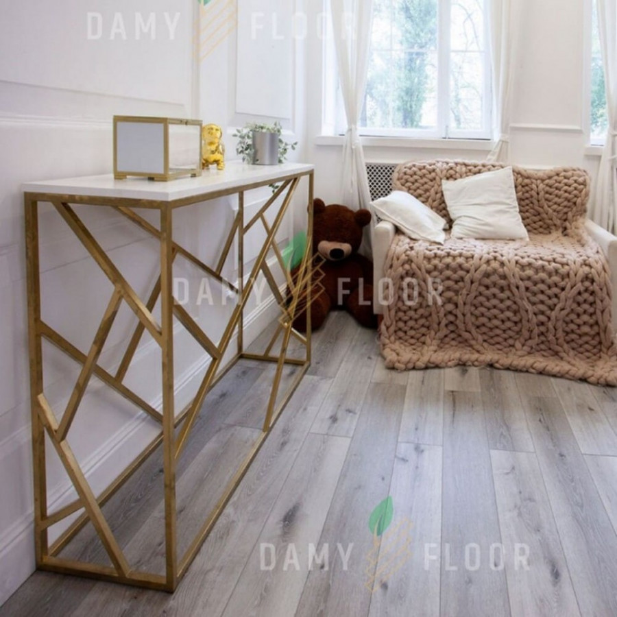 Кварцвиниловая плитка Damy Floor Family LVT клеевая Дуб Состаренный Серый T7020-5D-LVT