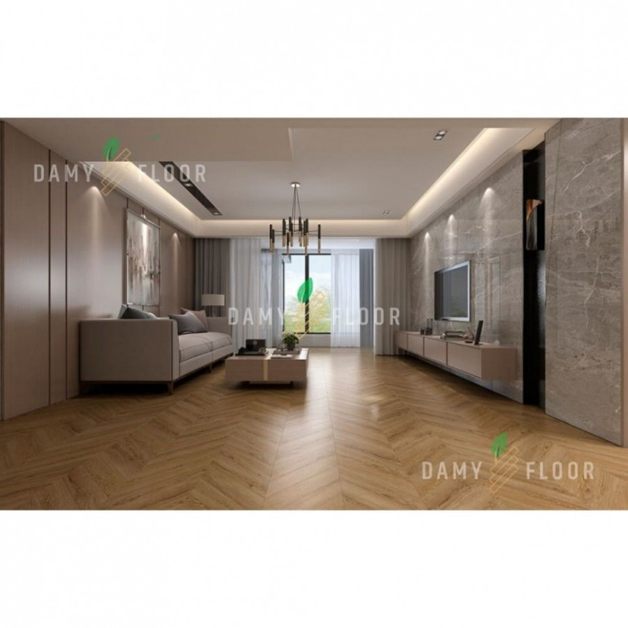 Кварцвиниловая плитка Damy Floor Chevron LVT клеевая Лувр DF04-Ch-LVT