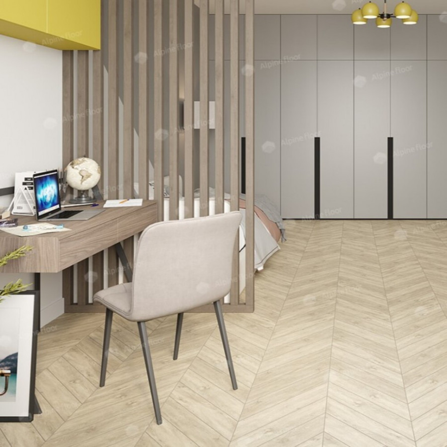 SPC Ламинат Alpine Floor Chevron Дуб Сонома ECO 18-7 Французская елка