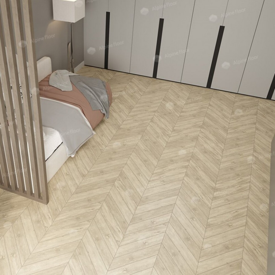 SPC Ламинат Alpine Floor Chevron Дуб Сонома ECO 18-7 Французская елка