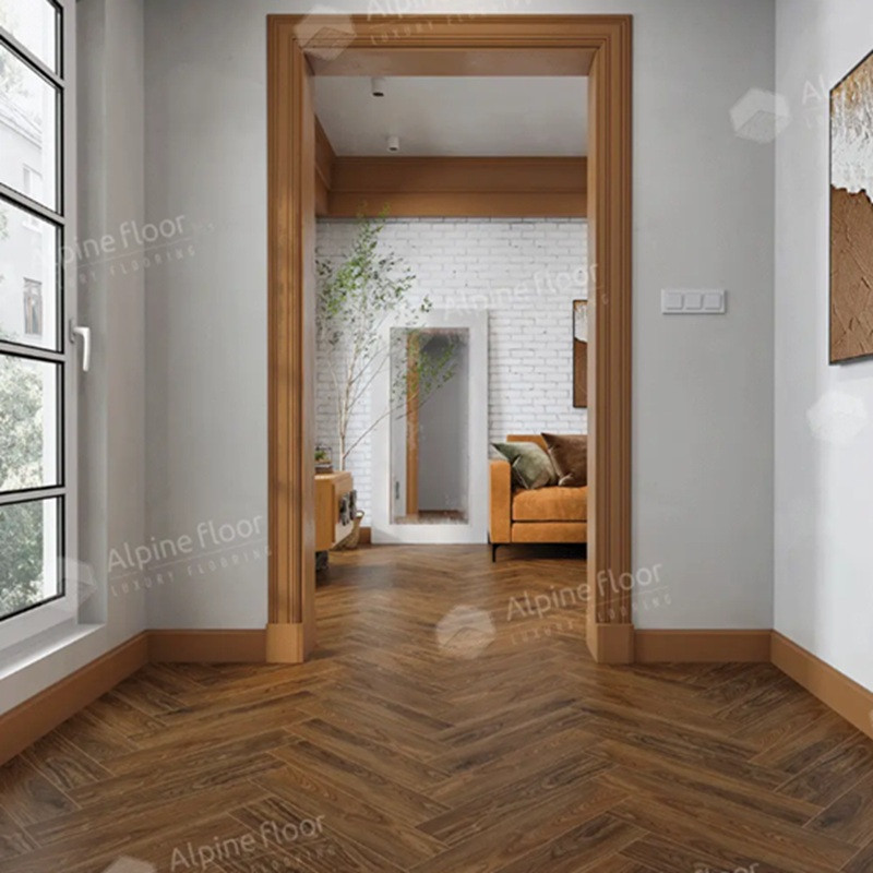 SPC ламинат Alpine Floor NUT Орех Кенари ECO 22-4 венгерская елка 600×125×4