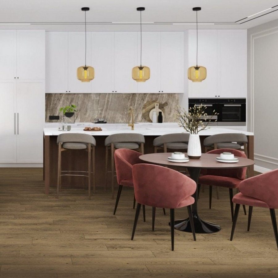 Кварцвиниловая плитка Damy Floor Family LVT клеевая Дуб Мокко 0030-6-LVT