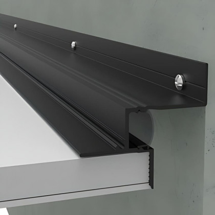 Теневой профиль потолочный с подсветкой алюминиевый черный 