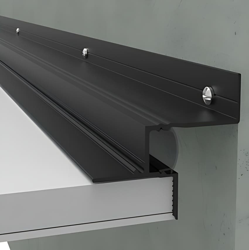 Теневой профиль потолочный с подсветкой алюминиевый черный 