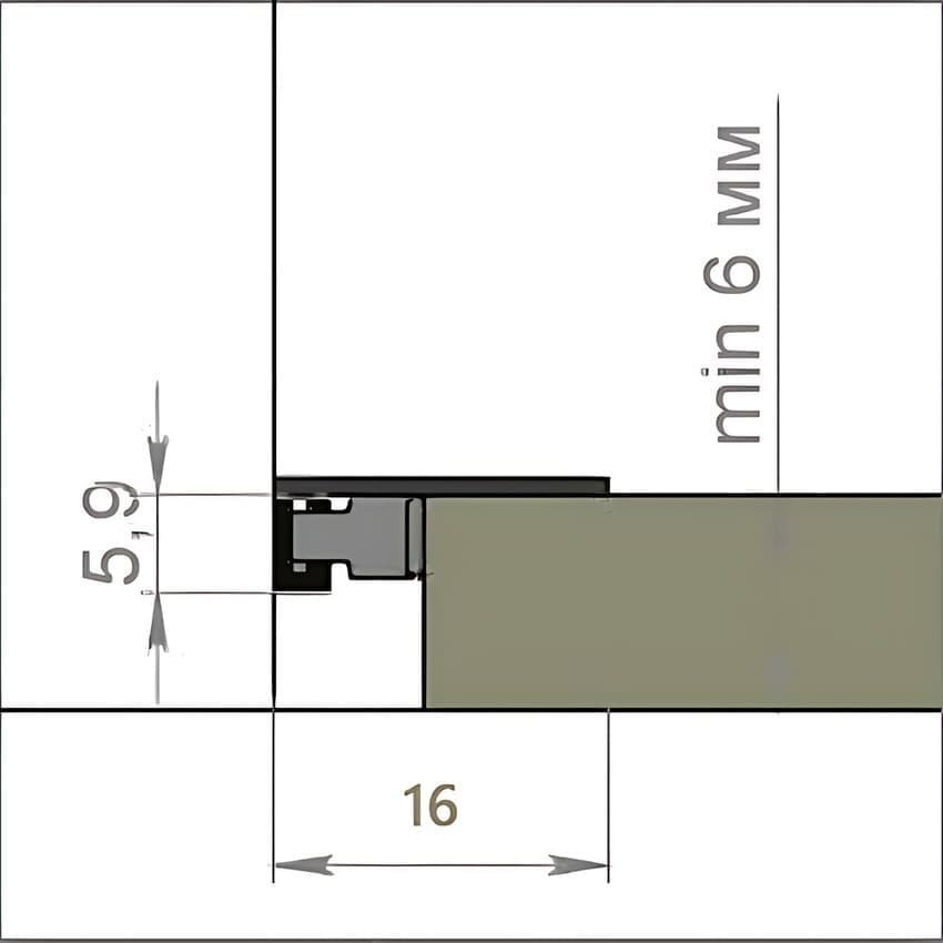 Микроплинтус алюминиевый анодированный шампань 16 мм