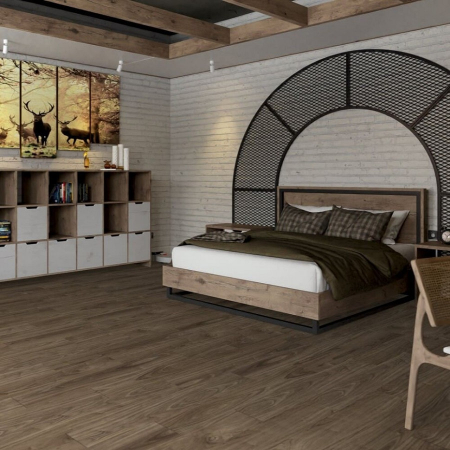 Кварцвиниловая плитка Damy Floor Family LVT клеевая Орех Американский 0036-3-LVT