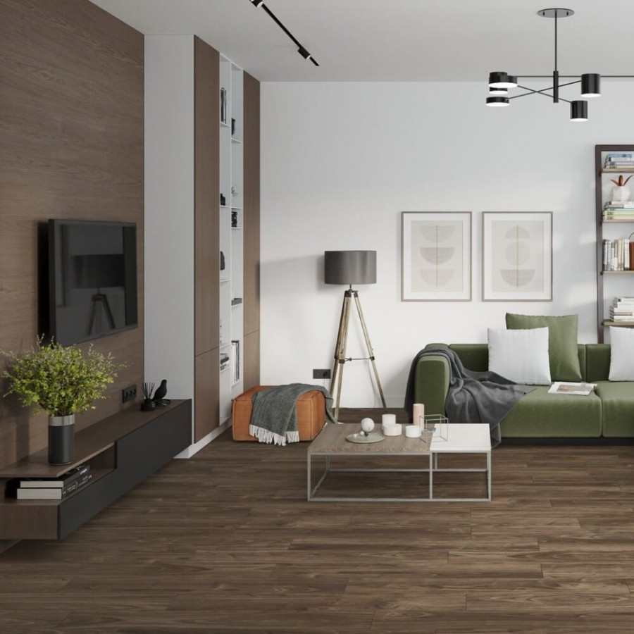 Кварцвиниловая плитка Damy Floor Family LVT клеевая Орех Американский 0036-3-LVT
