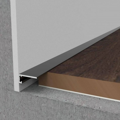 Микроплинтус алюминиевый анодированный черный 16 мм 